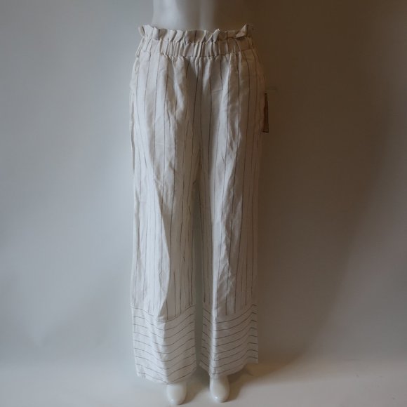 Vintage Havana Pants - NWT Womens Vintage Havana White & Gray Striped Wide Leg Pants Sz L *